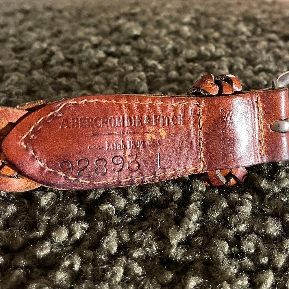 ABERCROMBIE braided leather belt -‎ MED 32" - Picture 2 of 3